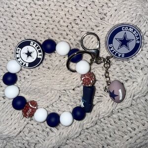 Dallas Cowboys Beaded Keychain Wristlet 🏈💙🤍
